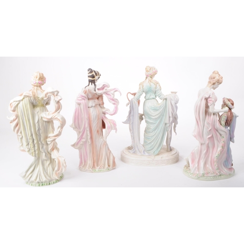 132 - Wedgwood - Four 1996 porcelain The Classical Collection figures. Comprised of Gaiety, Reverie, Tende... 