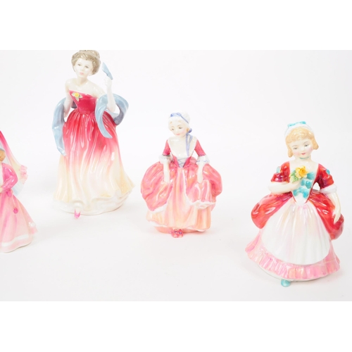 136 - Royal Doulton - Collection of seven 20th century porcelain figures. Comprised of a 1990 Amy HN3316, ... 