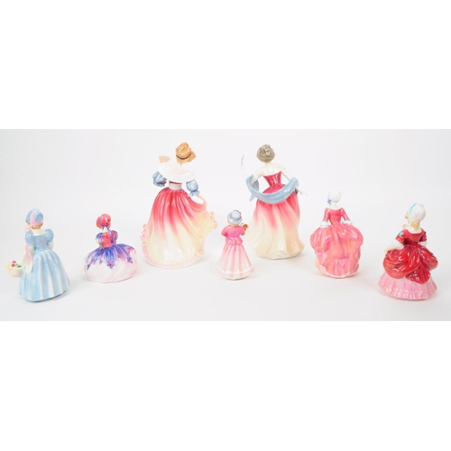 136 - Royal Doulton - Collection of seven 20th century porcelain figures. Comprised of a 1990 Amy HN3316, ... 