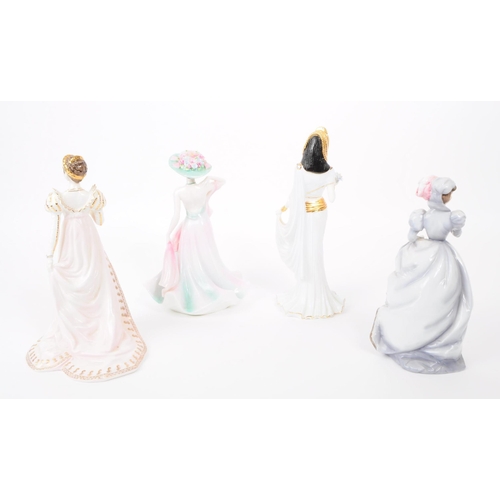 144 - Four late 20th century porcelain figures comprised of a 1993 Coalport Femmes Fatales Empress Josephi... 