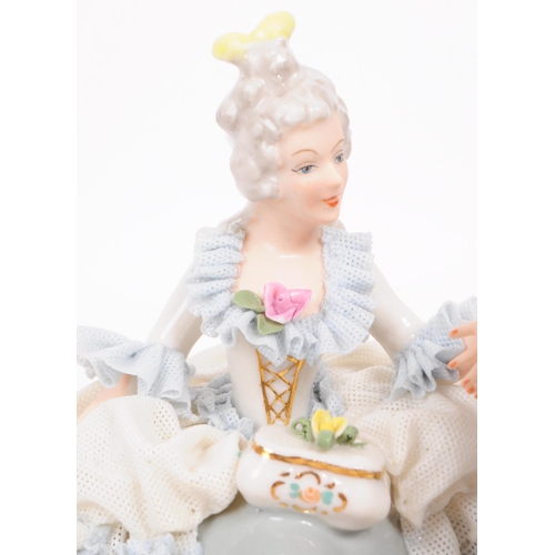 177 - Capodimonte - A 20th century Capodimonte Dresden lace manner porcelain figure. The figure in the for... 