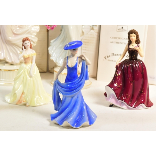 188 - Collection of nine contemporary porcelain lady figures. Examples including a 2016 Royal Doulton Fest... 