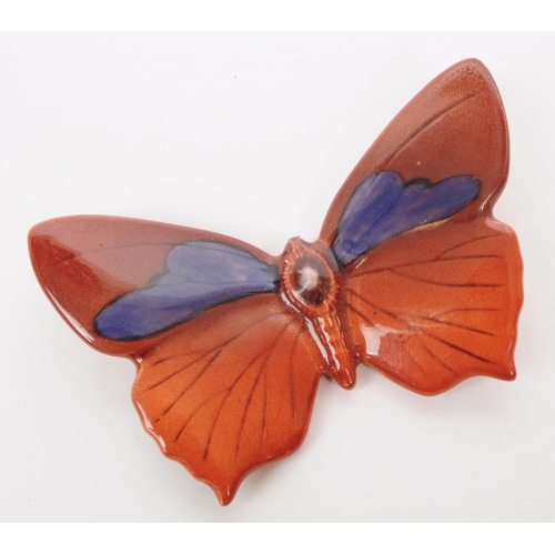 189 - Beswick - Two mid century porcelain butterfly wall hanging figures. Comprised of a Purple Hairstreak... 