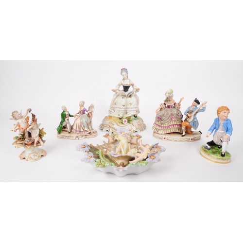 194 - Collection of vintage 20th century porcelain figures. Comprised of two German Grafenthal figures of ... 