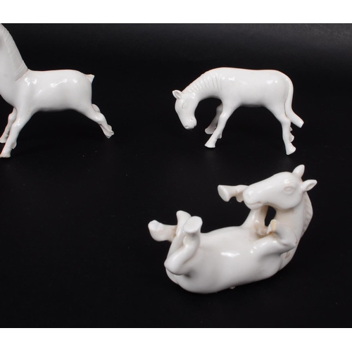 195 - Blanc De Chine - Six Chinese 20th century white porcelain horse figures. Comprised of horses standin... 