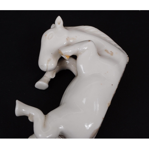 195 - Blanc De Chine - Six Chinese 20th century white porcelain horse figures. Comprised of horses standin... 