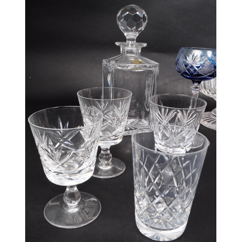 2 - A collection of 20th century crystal cut glass pieces, comprised of two decanters (one with an Atlan... 