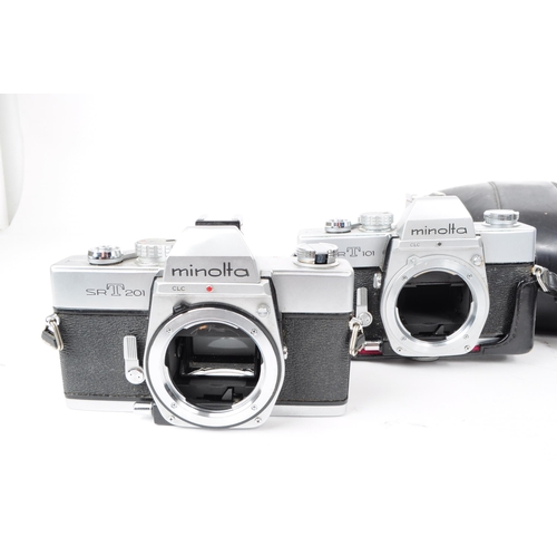 215 - Minolta - A collection of vintage 20th century Minolta 35mm SLR camera bodies. The collection of cam... 