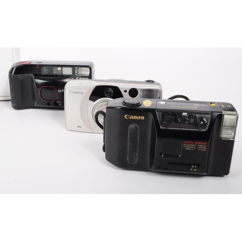 225 - Canon - A collection of seven late 20th, early 21st century 35mm and APS point and shoot film camera... 