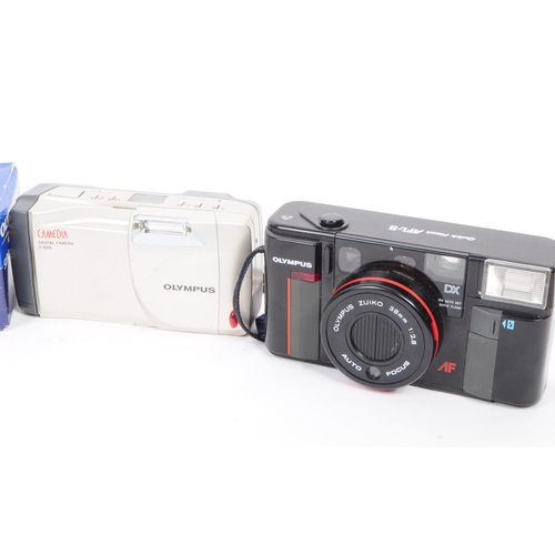 226 - Olympus - A collection of six late 20th century Olympus 35mm point and shoot film cameras. The colle... 