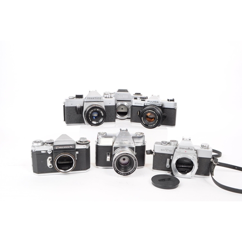 242 - A collection of vintage mid 20th century 35mm SLR cameras. The collection featuring six 35mm SLR cam... 