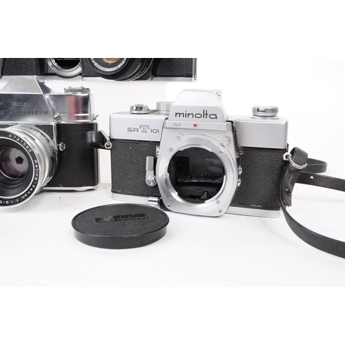 242 - A collection of vintage mid 20th century 35mm SLR cameras. The collection featuring six 35mm SLR cam... 