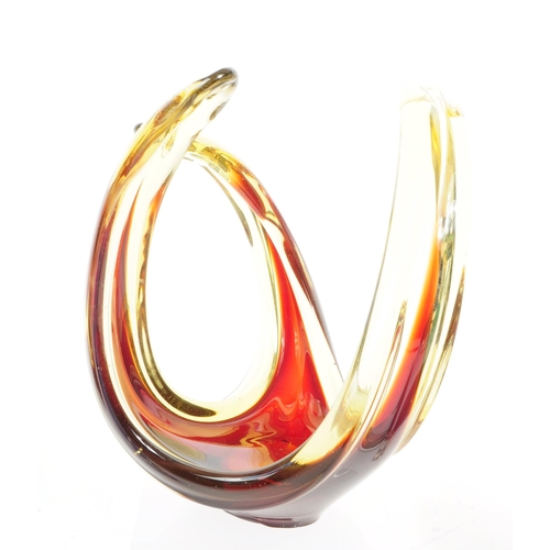 25 - A collection of five mid century glass pieces, comprised of a Murano style duck sculpture, a Laguna ... 