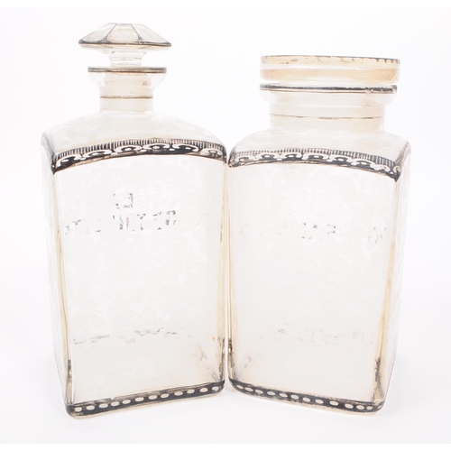 31 - Two late 19th century Victorian glass perfume cologne bottles, comprised of an 'Eau De Toilette' and... 