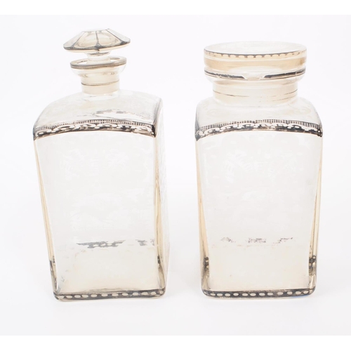 31 - Two late 19th century Victorian glass perfume cologne bottles, comprised of an 'Eau De Toilette' and... 