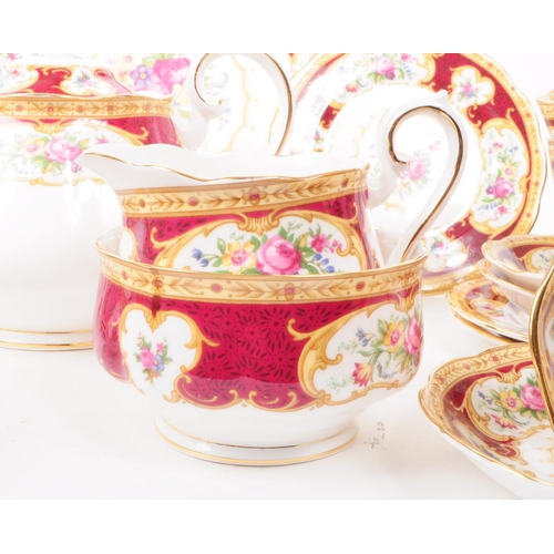 36 - Royal Albert - Lady Hamilton - A 20th century Royal Albert bone china part tea service to include si... 