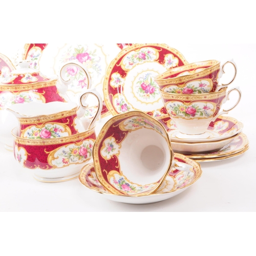 36 - Royal Albert - Lady Hamilton - A 20th century Royal Albert bone china part tea service to include si... 