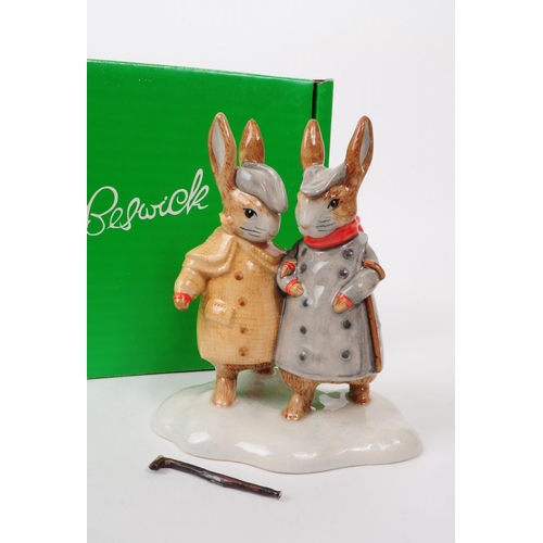 40 - Beswick - A vintage 2001 porcelain Beatrix Potter 'Two Gentlemen Rabbits' figure no. P4210. Housed w... 