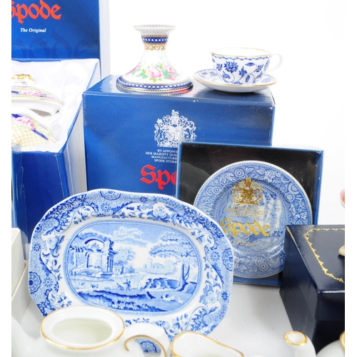 49 - A collection of late 20th century miniature china tea service pieces, including examples by Spode (b... 