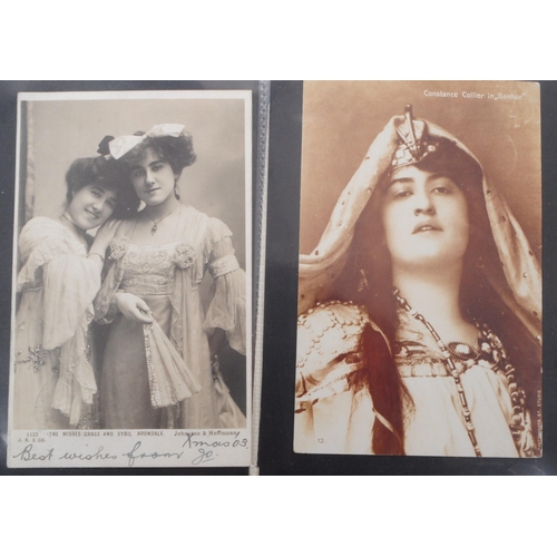 543 - A collection of Edwardian and early 20th century photographic portrait postcards. The collection fea... 