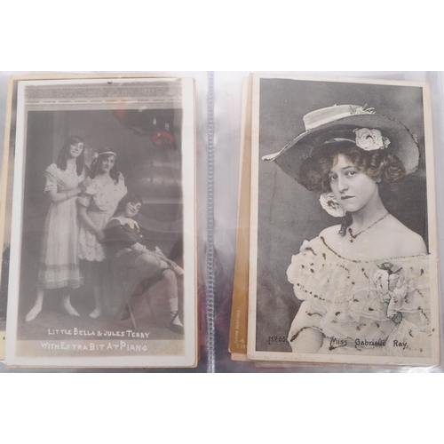 544 - A collection of Edwardian and early 20th century photographic portrait postcards. The collection fea... 