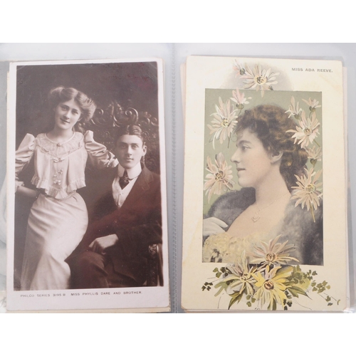 545 - A collection of Edwardian and early 20th century photgraphic portrait postcards. The collection feat... 