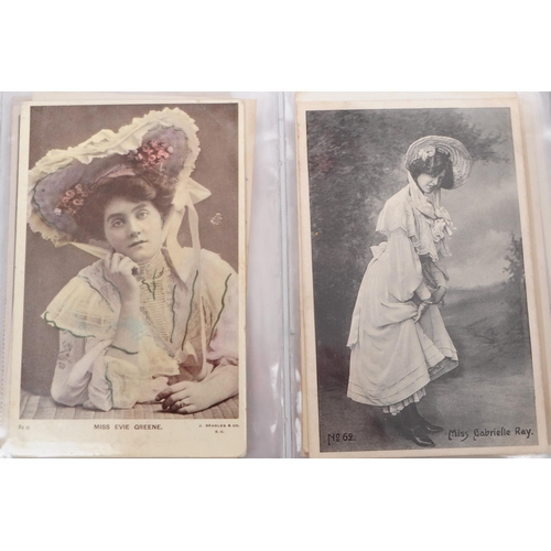 545 - A collection of Edwardian and early 20th century photgraphic portrait postcards. The collection feat... 