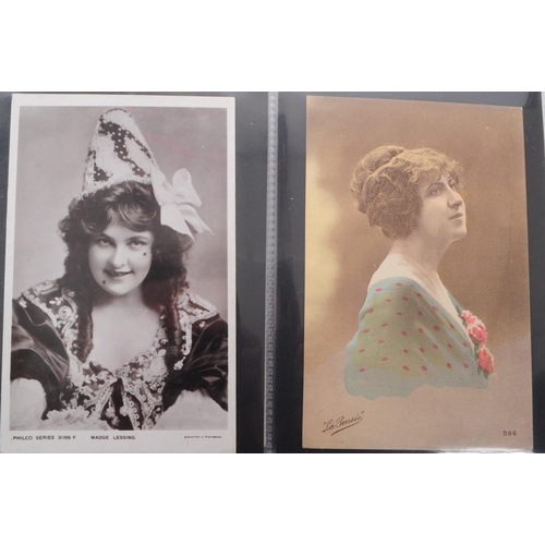 545 - A collection of Edwardian and early 20th century photgraphic portrait postcards. The collection feat... 