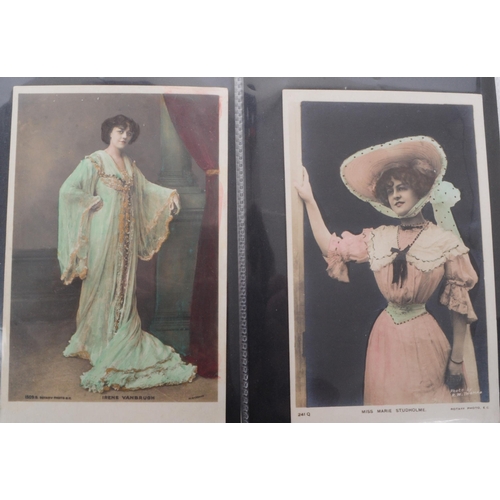 545 - A collection of Edwardian and early 20th century photgraphic portrait postcards. The collection feat... 