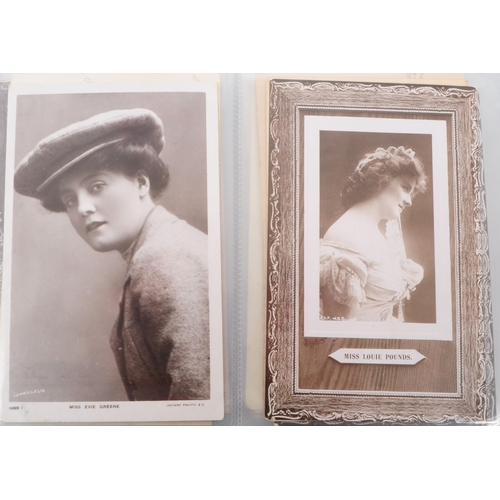 545 - A collection of Edwardian and early 20th century photgraphic portrait postcards. The collection feat... 