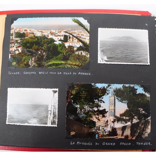 547 - A mid 20th century circa 1952 holiday photo album covering Spain and Morocco. The holiday album feat... 