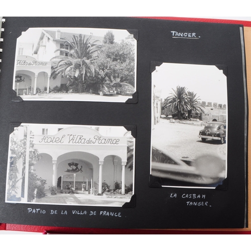 547 - A mid 20th century circa 1952 holiday photo album covering Spain and Morocco. The holiday album feat... 