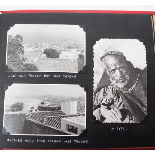 547 - A mid 20th century circa 1952 holiday photo album covering Spain and Morocco. The holiday album feat... 