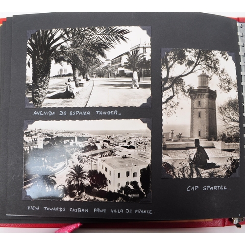 547 - A mid 20th century circa 1952 holiday photo album covering Spain and Morocco. The holiday album feat... 