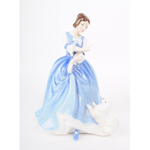 68 - Royal Doulton - Two 1980s porcelain lady figurines, comprised of a 1988 Devotion HN 3228 lady and a ... 