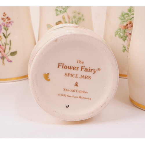 69 - A collection of vintage 1980s and 1990s Flower Fairy ceramic lidded spice jars by Gresham Marketing,... 