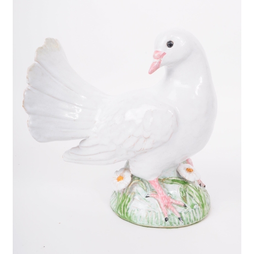 74 - Brenda Dennis - Two late 20th century ceramic studio art pottery fantail pigeons / doves. Hand model... 