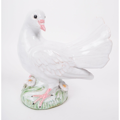 74 - Brenda Dennis - Two late 20th century ceramic studio art pottery fantail pigeons / doves. Hand model... 