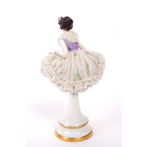 77 - Volkstedt Rudolstadt - Early 20th century German porcelain lady Ballerina dancer figurine. Featured ... 