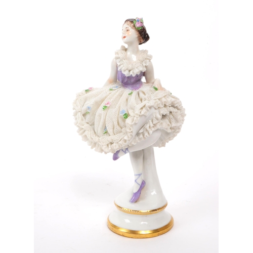 77 - Volkstedt Rudolstadt - Early 20th century German porcelain lady Ballerina dancer figurine. Featured ... 