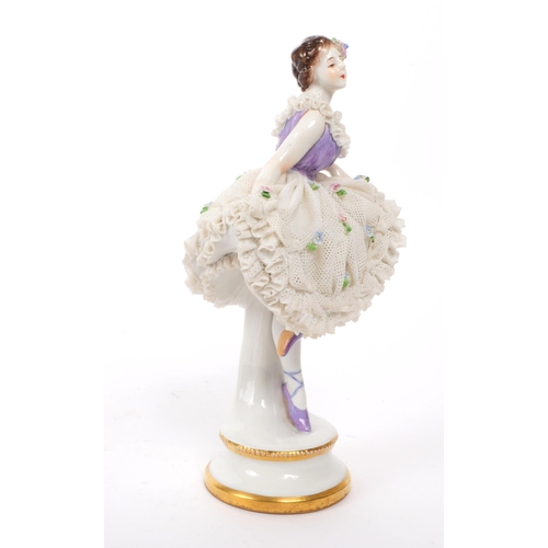 77 - Volkstedt Rudolstadt - Early 20th century German porcelain lady Ballerina dancer figurine. Featured ... 