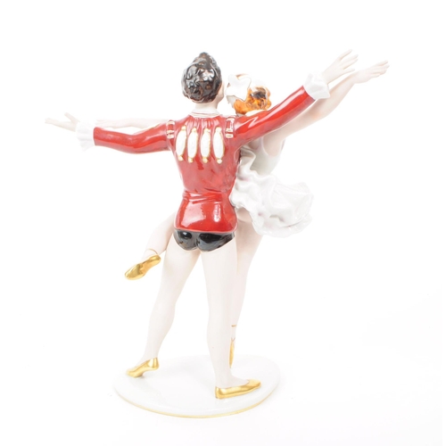 88 - Wallendorf - Late 20th century circa 1960 German porcelain Ballerina dancing couple no. 1707 with ha... 