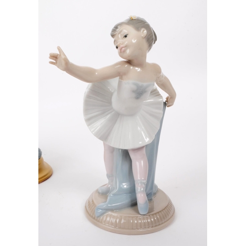 95 - A collection of five late 20th century fine bone china Ballerina dancer figures. Comprised of two Ll... 