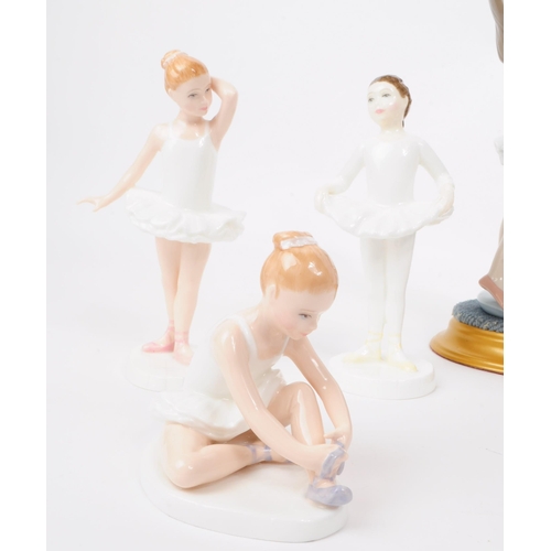 95 - A collection of five late 20th century fine bone china Ballerina dancer figures. Comprised of two Ll... 