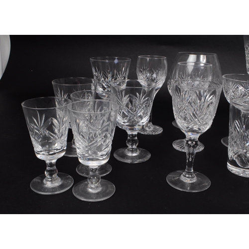 14 - A large collection of 20th century Thomas Webb and others glassware, including liqueur glasses, port... 