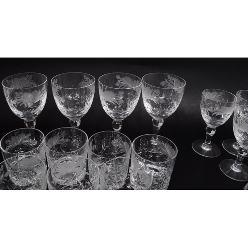 35 - Royal Brierley - A large collection of vintage crystal glasses, including high ball glasses, tumbler... 