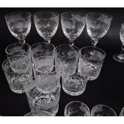 35 - Royal Brierley - A large collection of vintage crystal glasses, including high ball glasses, tumbler... 