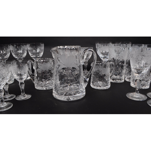 35 - Royal Brierley - A large collection of vintage crystal glasses, including high ball glasses, tumbler... 