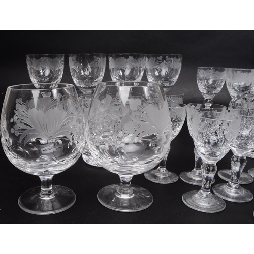 35 - Royal Brierley - A large collection of vintage crystal glasses, including high ball glasses, tumbler... 