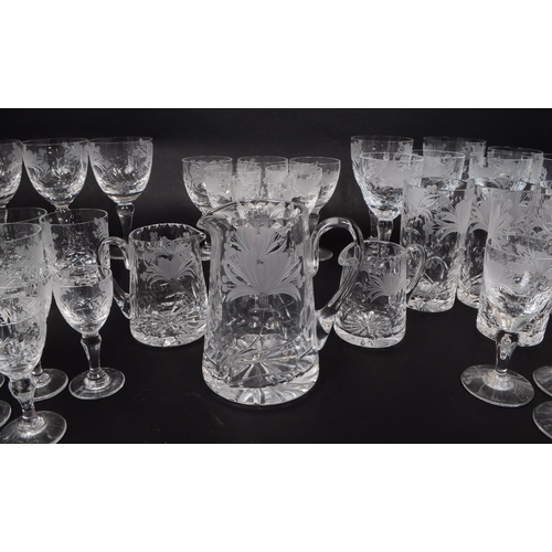 35 - Royal Brierley - A large collection of vintage crystal glasses, including high ball glasses, tumbler... 